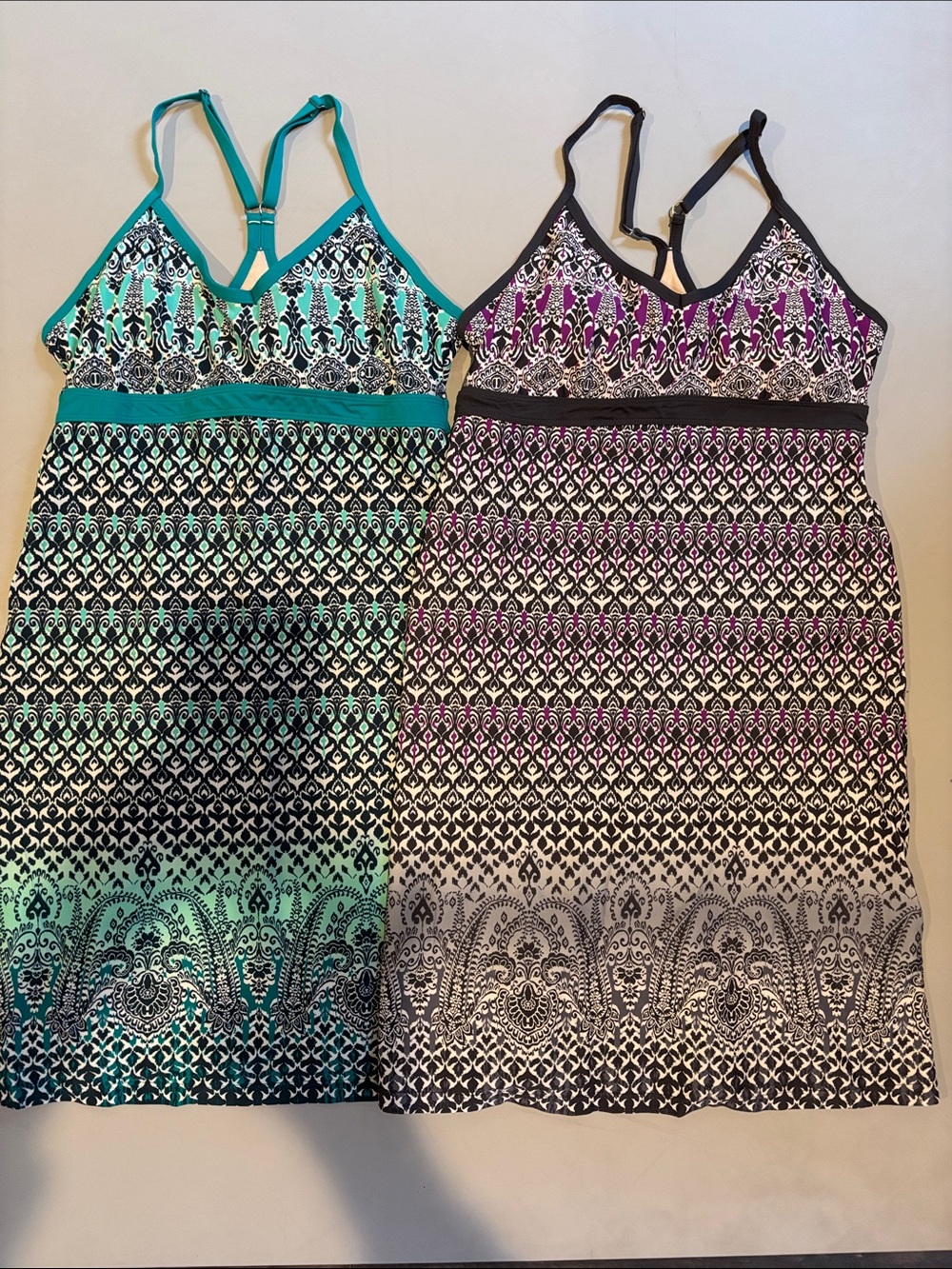 Athleta-Pair of Tank Dresses- Teal & Purple Accents. Size M. 1 great price!